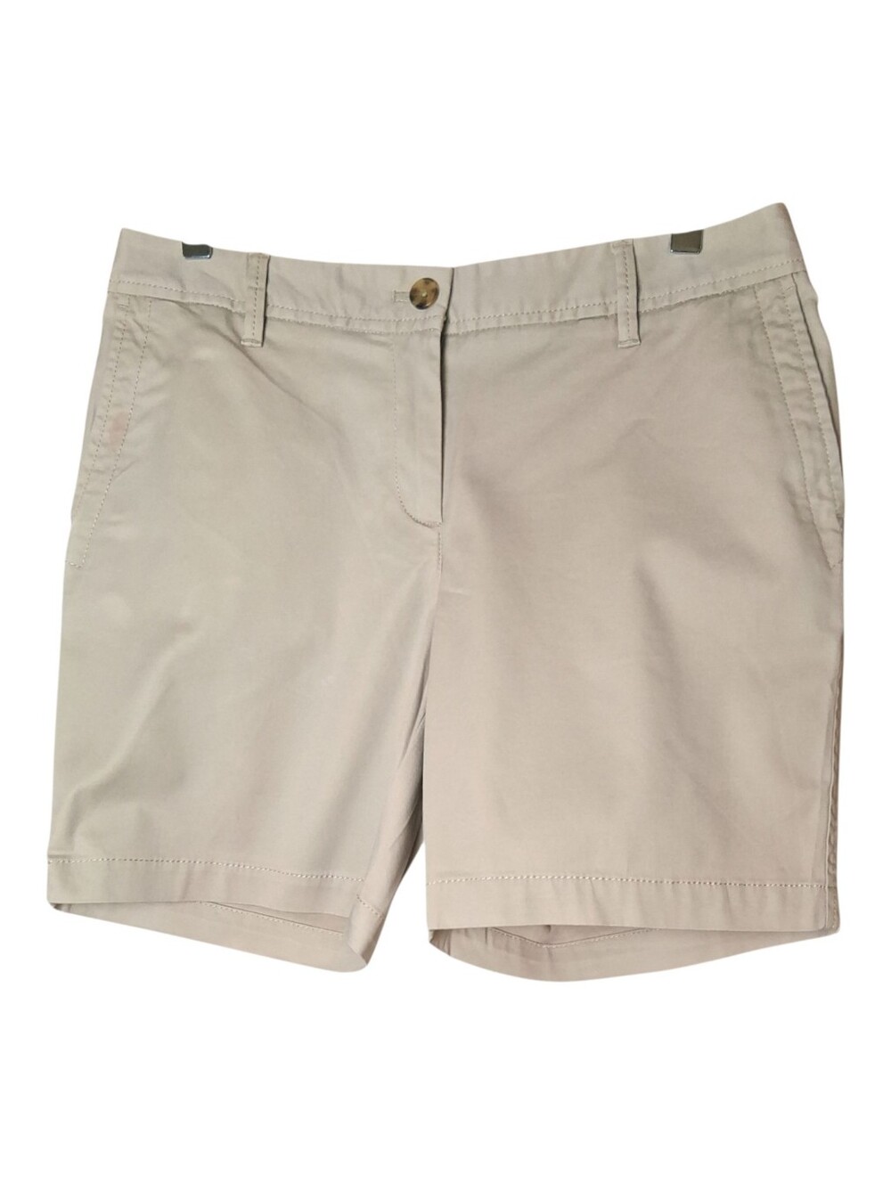 2 Pair Talbots Khaki & Mint Green Relaxed Chino shorts 6" Size 4 - Picture 4 of 7